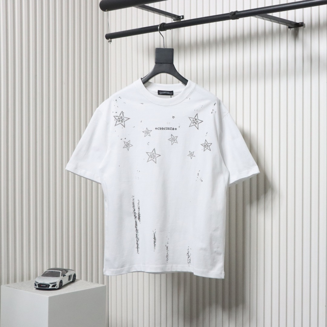 Chrome Hearts 25ss Mottled Sanskrit Star Print T-shirt White