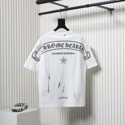 Chrome Hearts 25ss Mottled Sanskrit Star Print T-shirt White 02