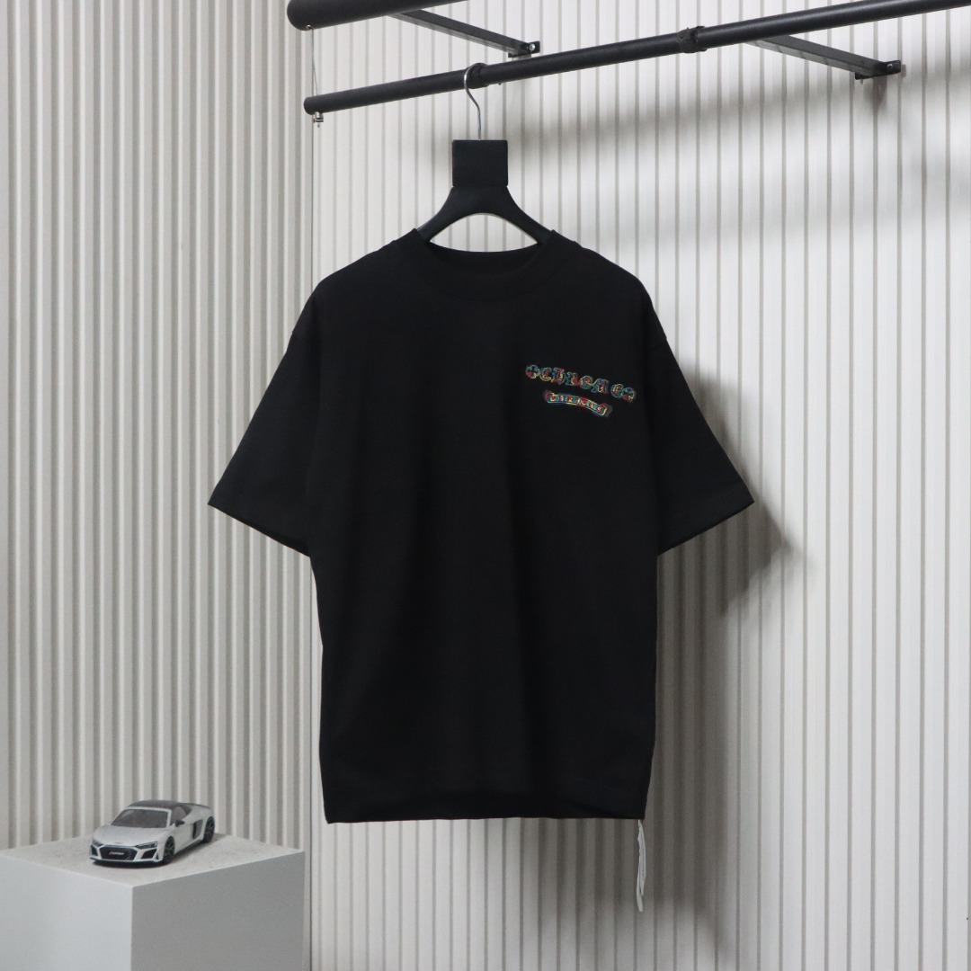 Chrome Hearts 25ss Round Neck With Colorful Print On The Back T-shirt Black