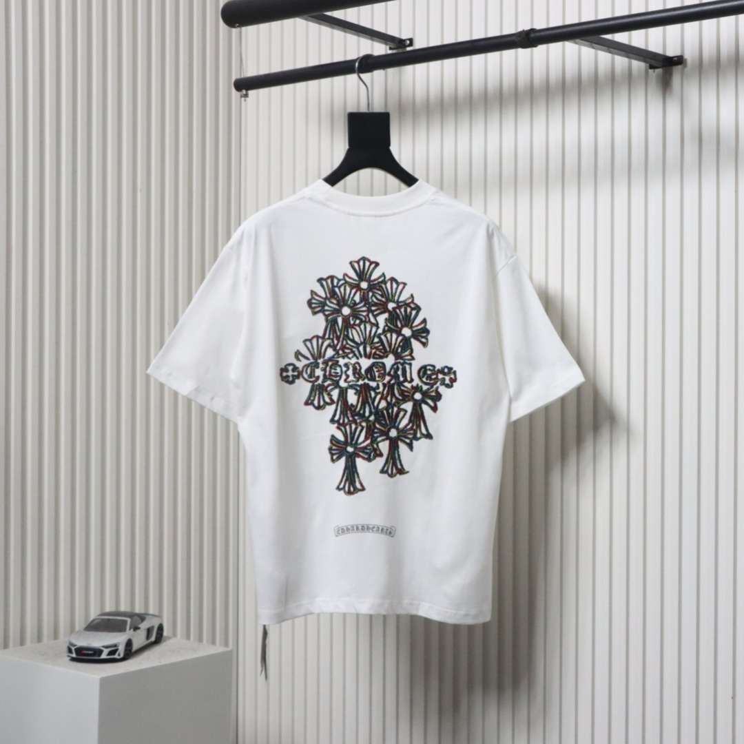 Chrome Hearts 25ss Round Neck With Colorful Print On The Back T-shirt White