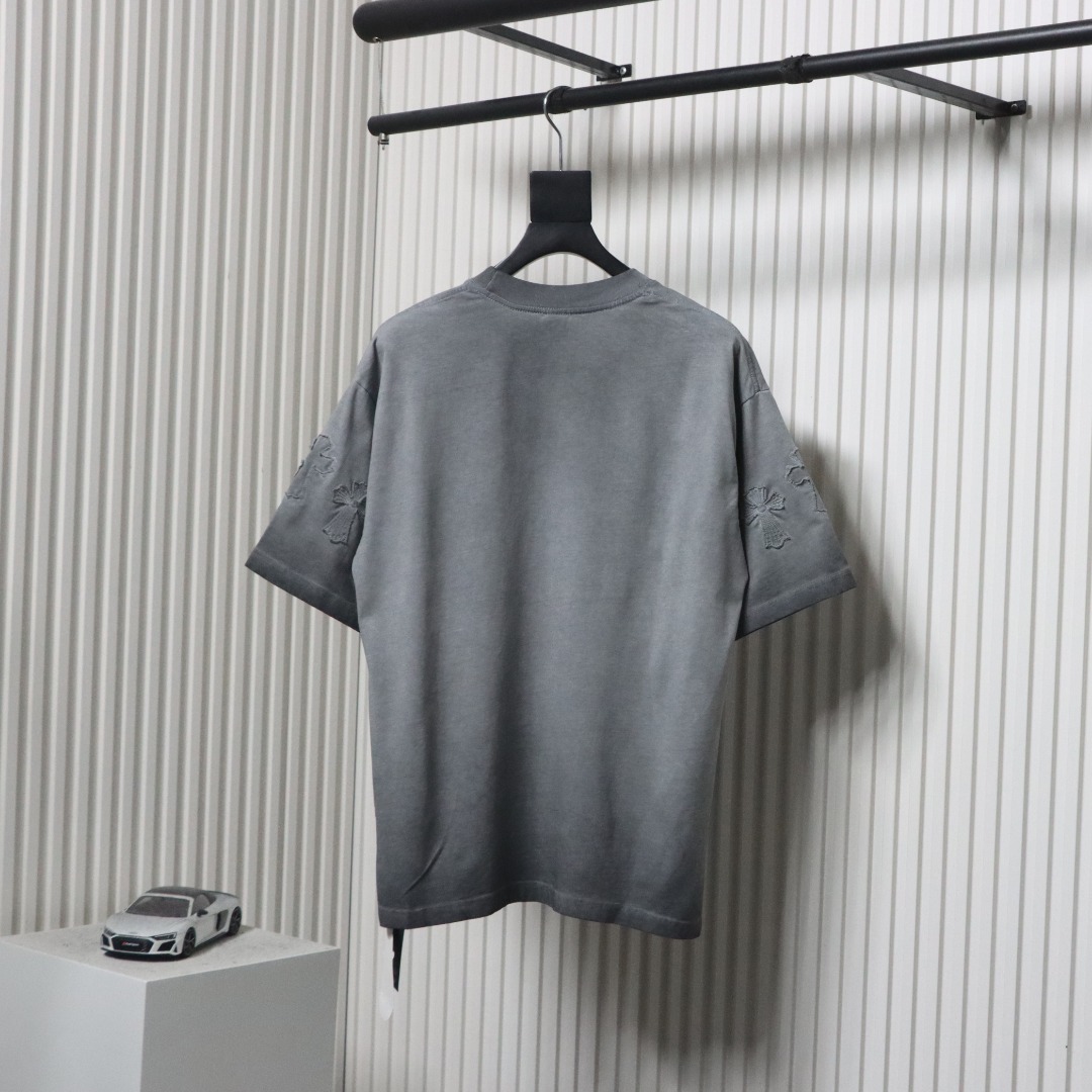 Chrome Hearts Chest Pin Crew Neck T-shirt Grey