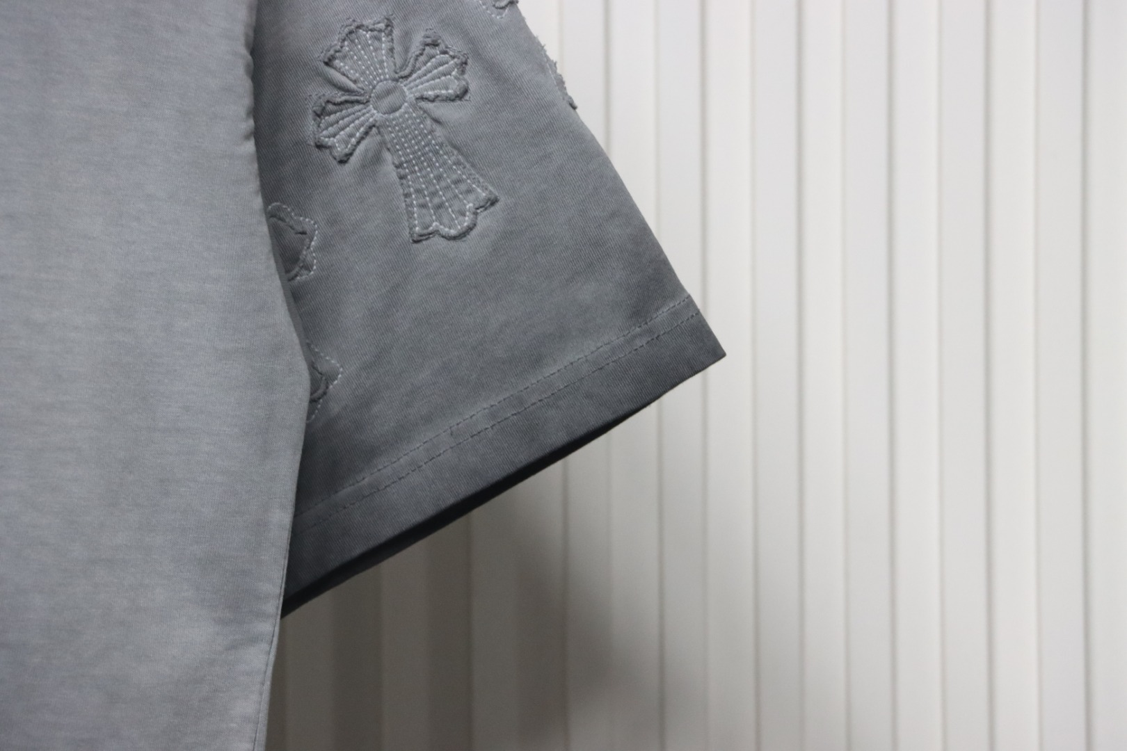 Chrome Hearts Chest Pin Crew Neck T-shirt Grey