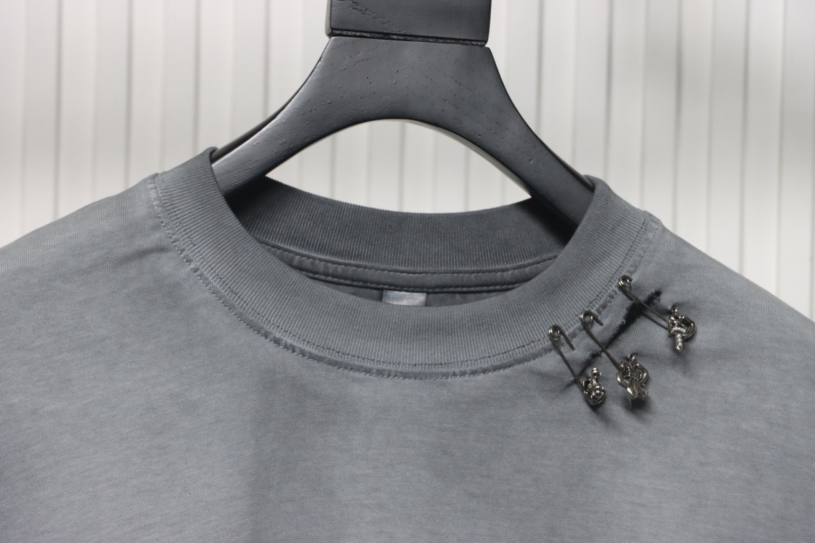 Chrome Hearts Chest Pin Crew Neck T-shirt Grey
