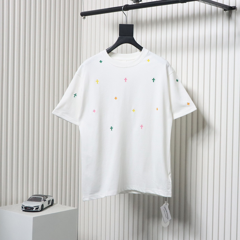 Chrome Hearts Colorful Full-color Embroidery T-shirt White