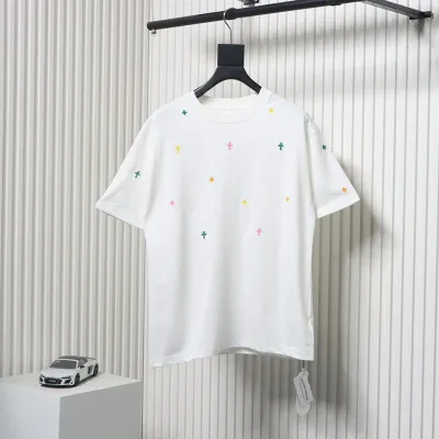 Chrome Hearts Colorful Full-color Embroidery T-shirt White 01