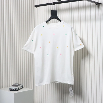 Chrome Hearts Colorful Full-color Embroidery T-shirt White 01