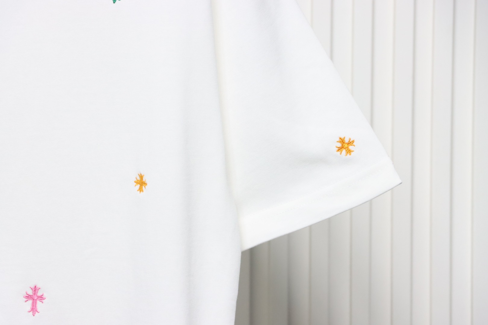 Chrome Hearts Colorful Full-color Embroidery T-shirt White