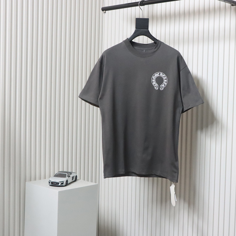 Chrome Hearts Colorful Horseshoe Sanskrit Letter Print T-shirt Grey