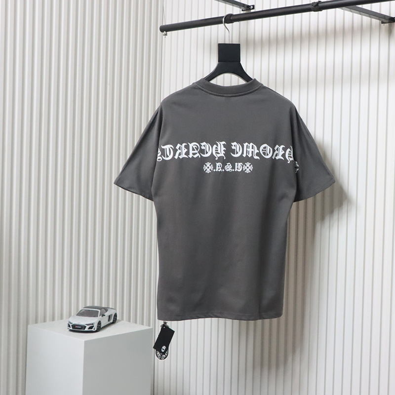 Chrome Hearts Colorful Horseshoe Sanskrit Letter Print T-shirt Grey