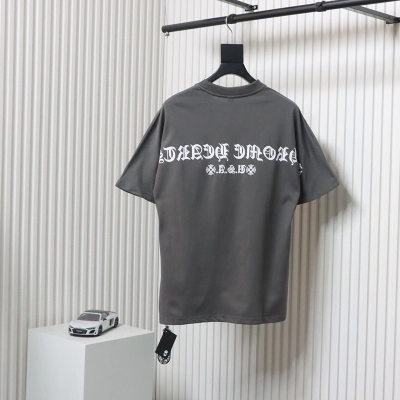 Chrome Hearts Colorful Horseshoe Sanskrit Letter Print T-shirt Grey 02