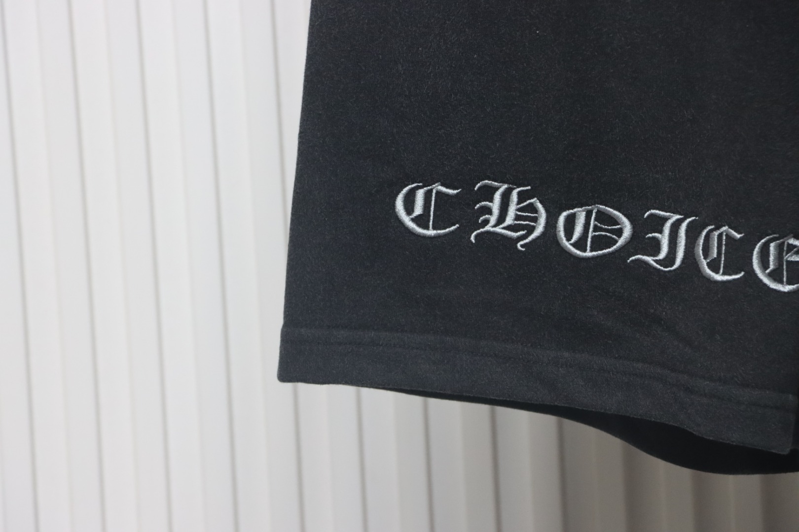 Chrome Hearts Cotton Distressed Print Embroidered Hardware Shorts Black