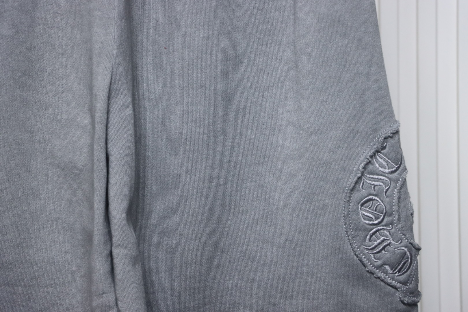 Chrome Hearts Distressed Embroidered Shorts Grey