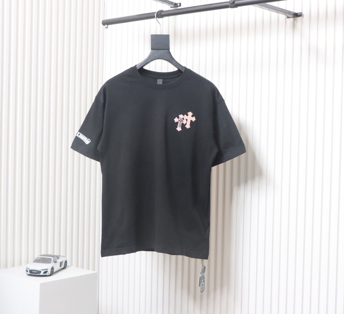Chrome Hearts Heavy Horseshoe Sanskrit Applique Embroidery T-shirt Grey