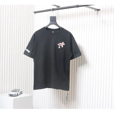 Chrome Hearts Heavy Horseshoe Sanskrit Applique Embroidery T-shirt Grey 01