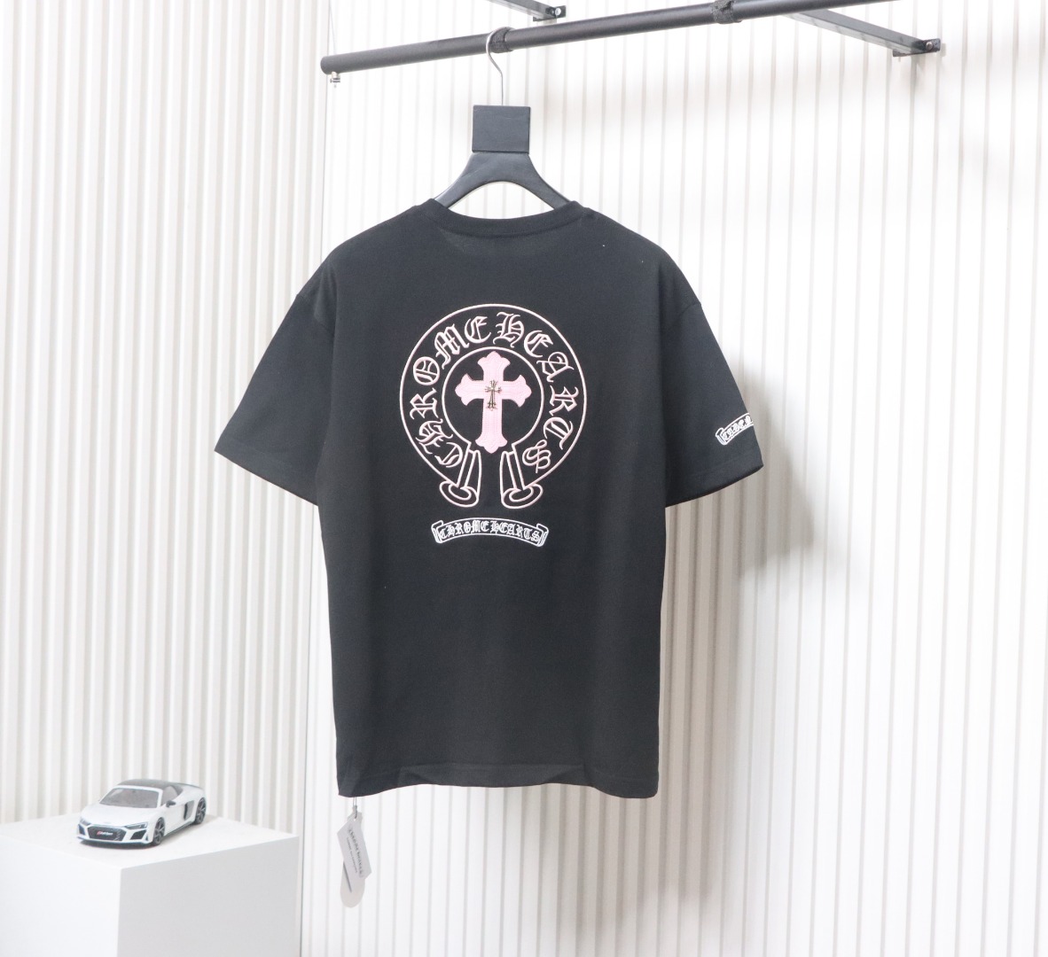 Chrome Hearts Heavy Horseshoe Sanskrit Applique Embroidery T-shirt Grey