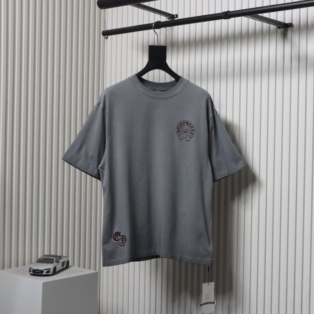 Chrome Hearts Heavy Industry Horseshoe Cross Hardware Old Hardware T-shirt Grey