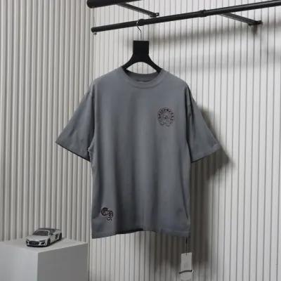 Chrome Hearts Heavy Industry Horseshoe Cross Hardware Old Hardware T-shirt Grey 01