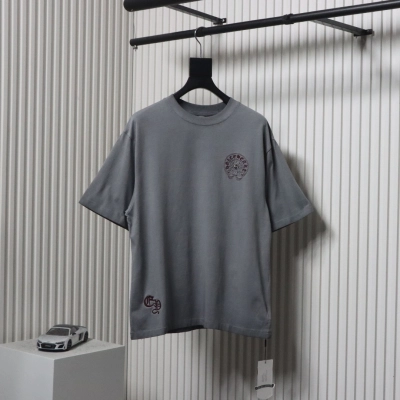 Chrome Hearts Heavy Industry Horseshoe Cross Hardware Old Hardware T-shirt Grey 01