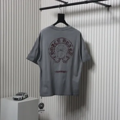 Chrome Hearts Heavy Industry Horseshoe Cross Hardware Old Hardware T-shirt Grey 02