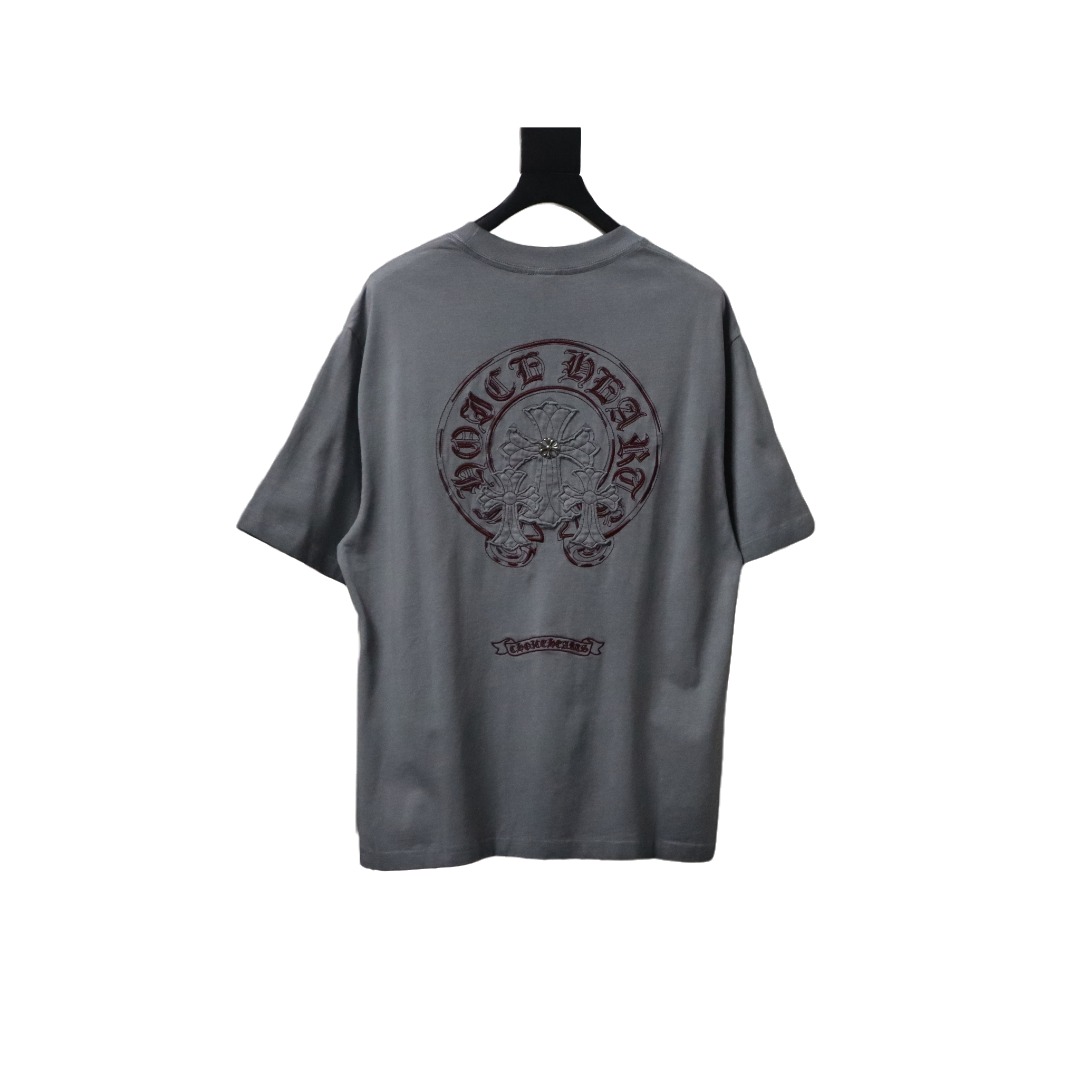 Chrome Hearts Heavy Industry Horseshoe Cross Hardware Old Hardware T-shirt Grey