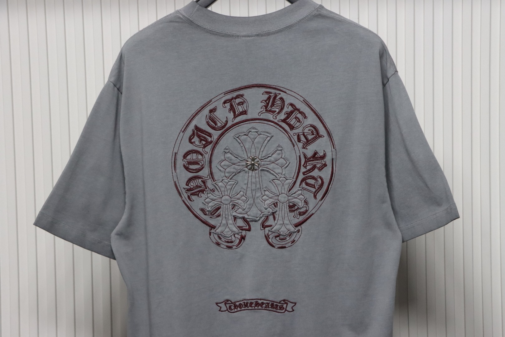 Chrome Hearts Heavy Industry Horseshoe Cross Hardware Old Hardware T-shirt Grey