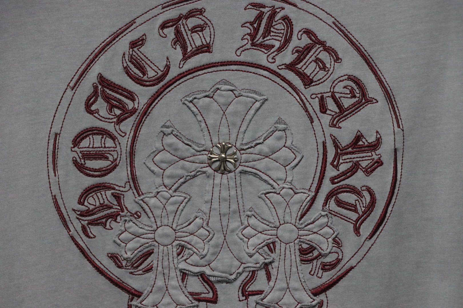 Chrome Hearts Heavy Industry Horseshoe Cross Hardware Old Hardware T-shirt Grey