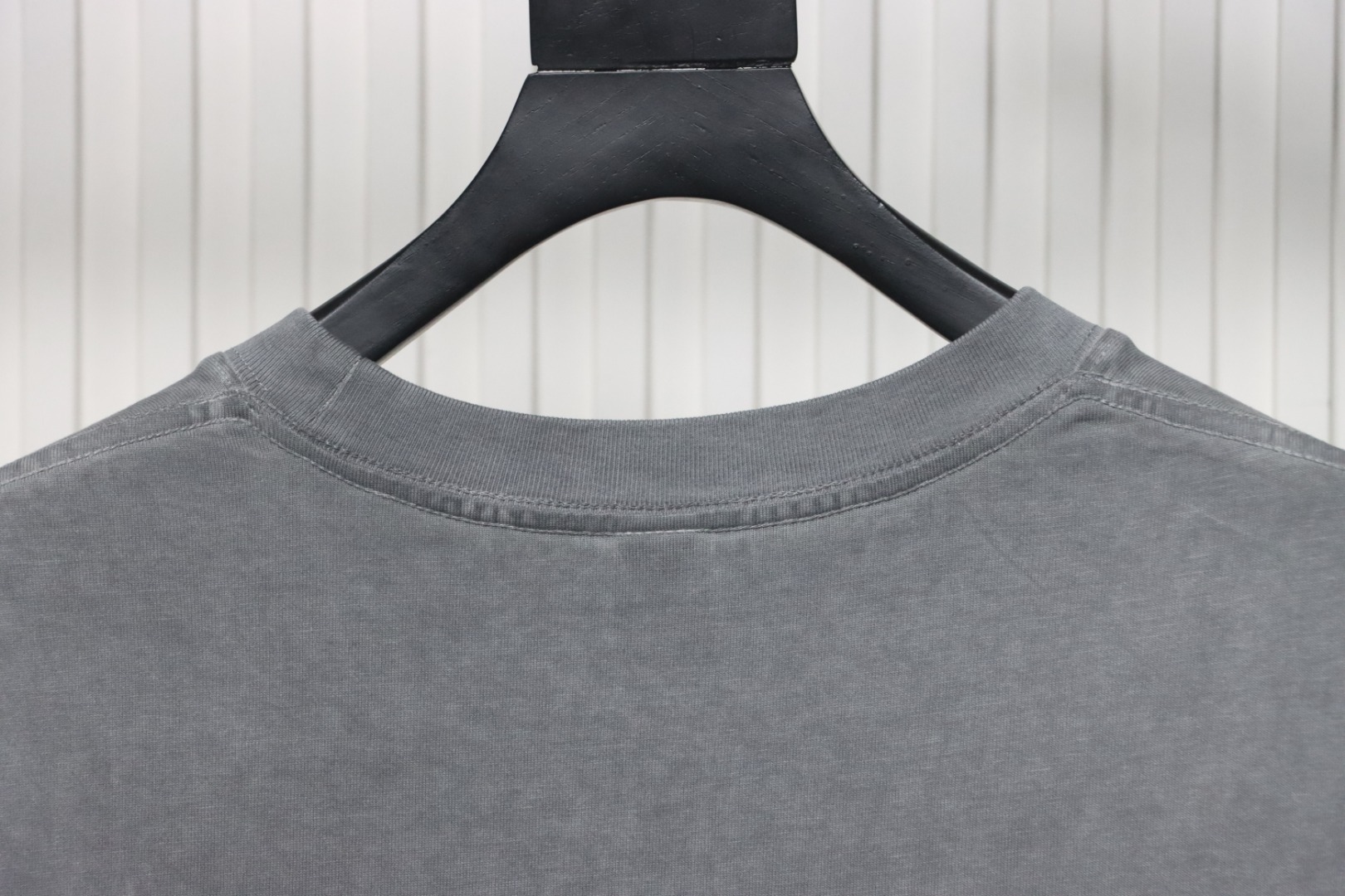 Chrome Hearts Heavy Industry Horseshoe Silicone Ceramic Drill Old T-shirt Grey