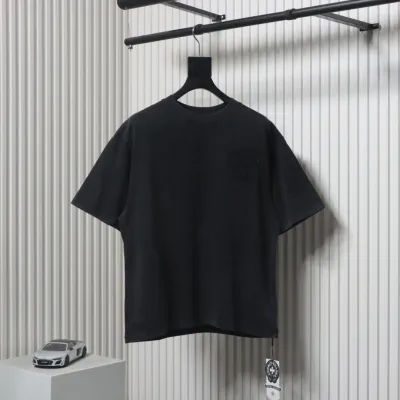 Chrome Hearts Heavy Patch Cross Hot Diamond Distressed T-shirt Black 01