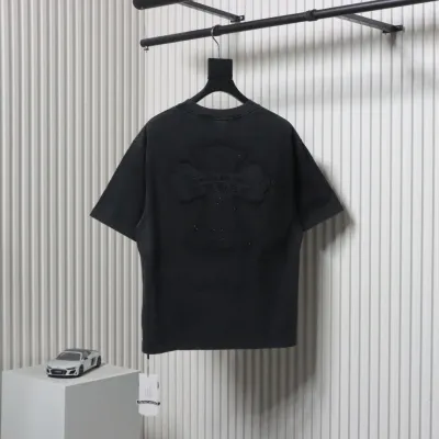 Chrome Hearts Heavy Patch Cross Hot Diamond Distressed T-shirt Black 02