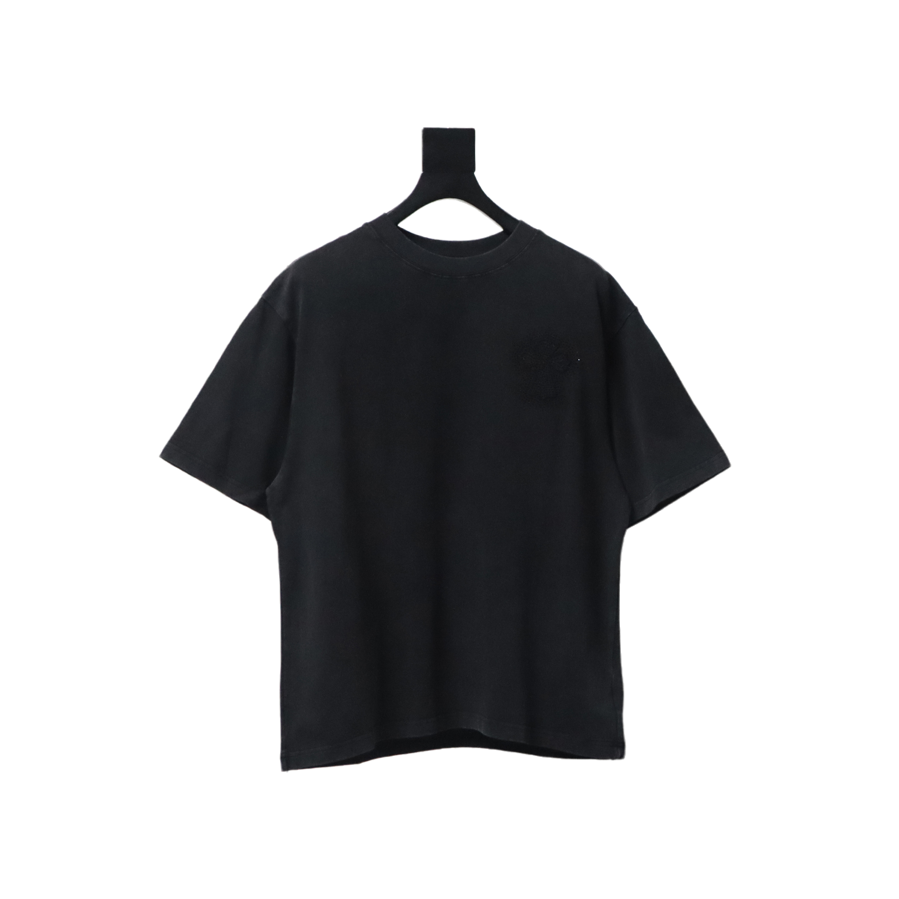 Chrome Hearts Heavy Patch Cross Hot Diamond Distressed T-shirt Black