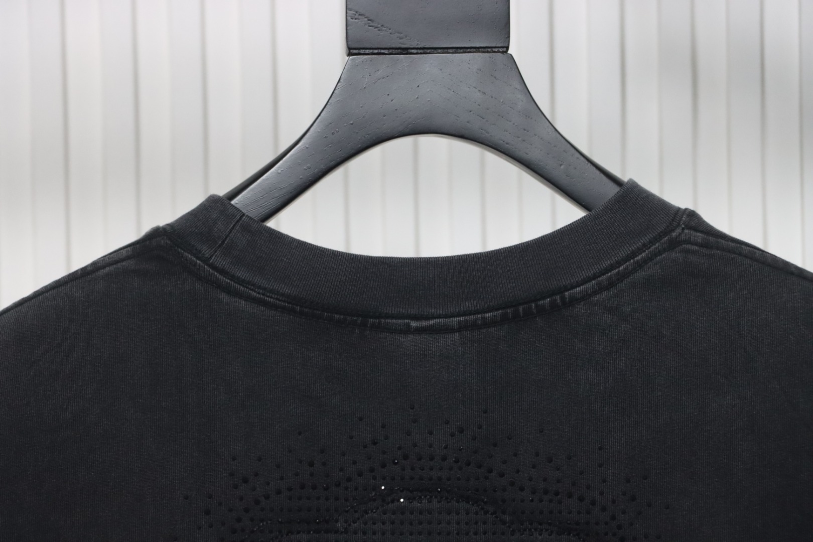 Chrome Hearts Heavy Patch Cross Hot Diamond Distressed T-shirt Black