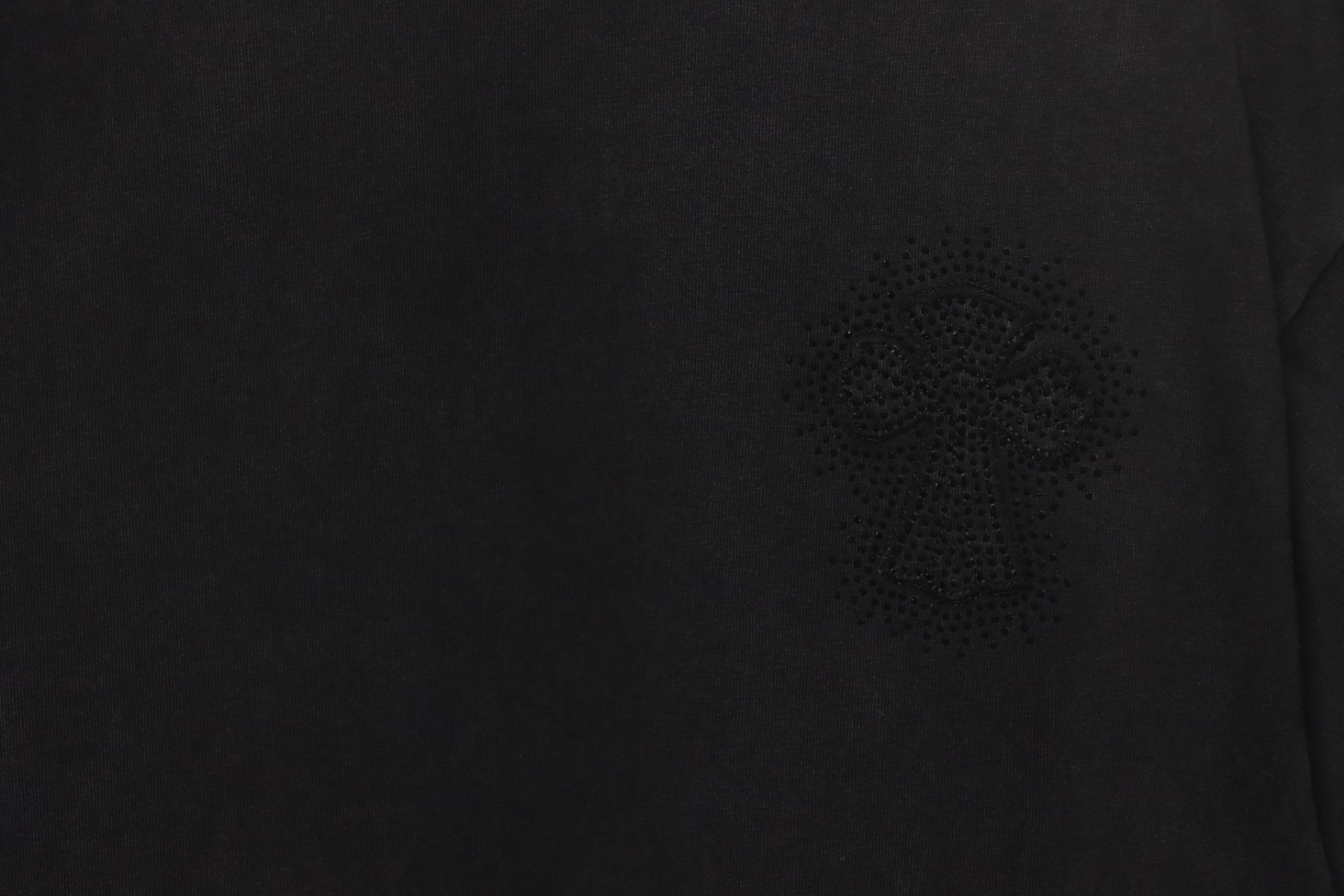 Chrome Hearts Heavy Patch Cross Hot Diamond Distressed T-shirt Black