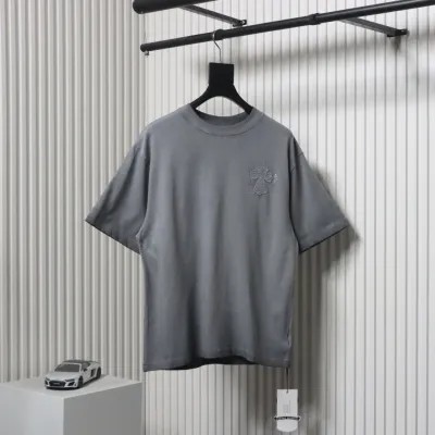 Chrome Hearts Heavy Patch Cross Hot Diamond Distressed T-shirt Grey 01