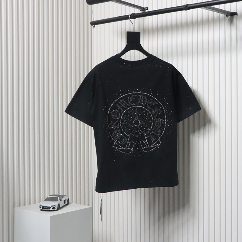 Chrome Hearts Rivets Full Diamond T-shirt Black