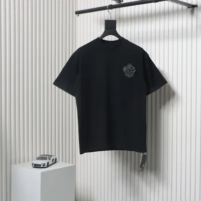 Chrome Hearts Scout Flower Embroidery T-shirt Black 01