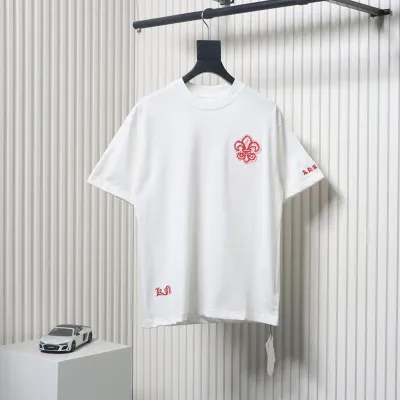 Chrome Hearts Scout Flower Embroidery T-shirt White 01