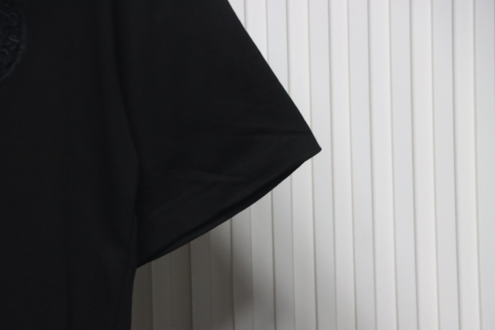 Chrome Hearts Trendy Embroidered Horseshoe Back Patch Overlapping Cross Round Neck T-shirt Black