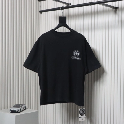 copy of Chrome Hearts Heavy Industry Horseshoe Silicone Ceramic Drill Old T-shirt Grey 01