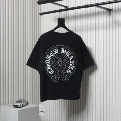 copy of Chrome Hearts Heavy Industry Horseshoe Silicone Ceramic Drill Old T-shirt Grey 02