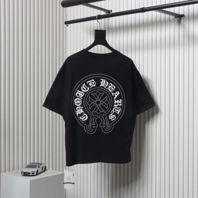 copy of Chrome Hearts Heavy Industry Horseshoe Silicone Ceramic Drill Old T-shirt Grey 02