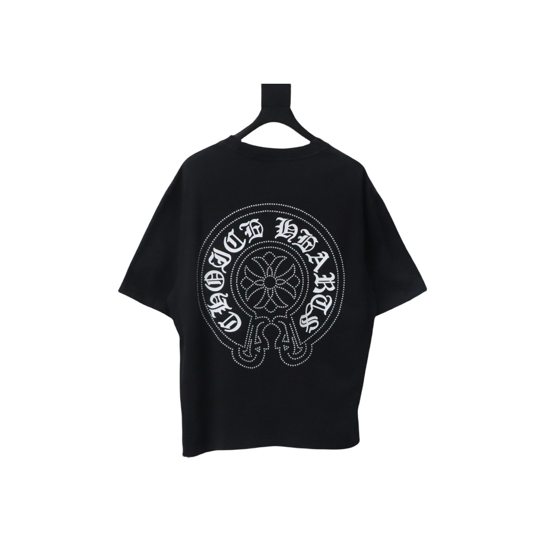 copy of Chrome Hearts Heavy Industry Horseshoe Silicone Ceramic Drill Old T-shirt Grey