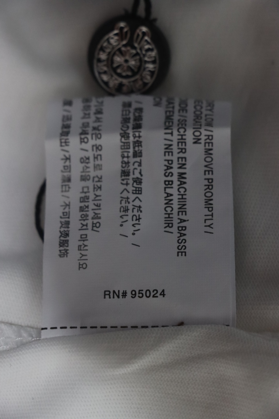 Chrome Hearts Trendy Embroidered Horseshoe Back Patch Overlapping Cross Round Neck T-shirt White