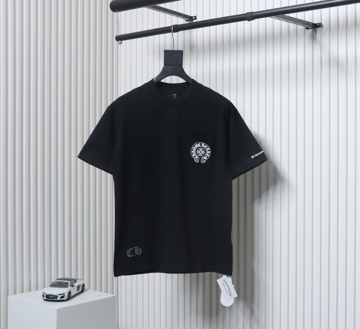 Chrome Hearts Horseshoe Print Front and Back T-shirt Black