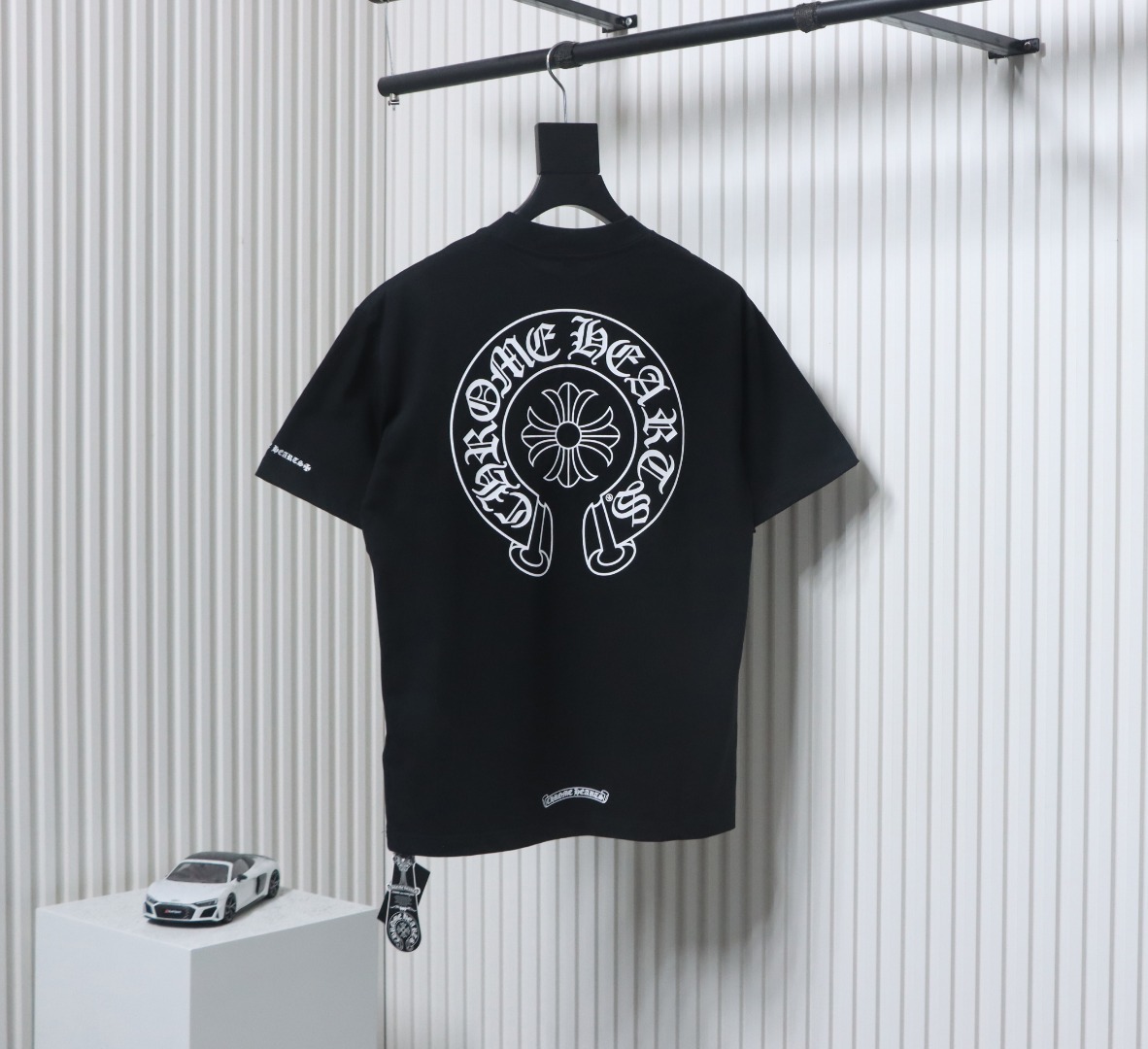 Chrome Hearts Horseshoe Print Front and Back T-shirt Black