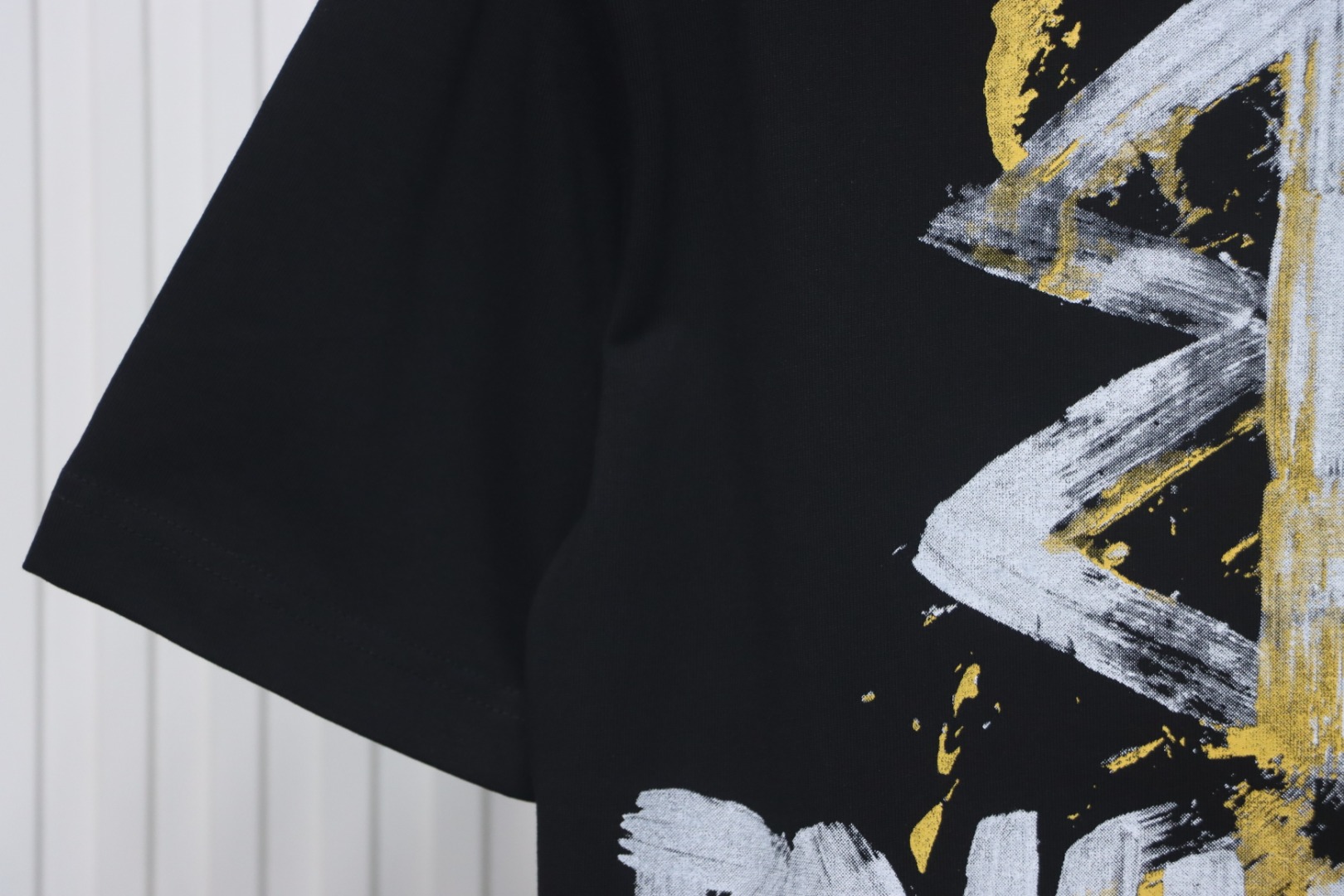 Balenciaga Hand-painted Double B Print T-shirt Black