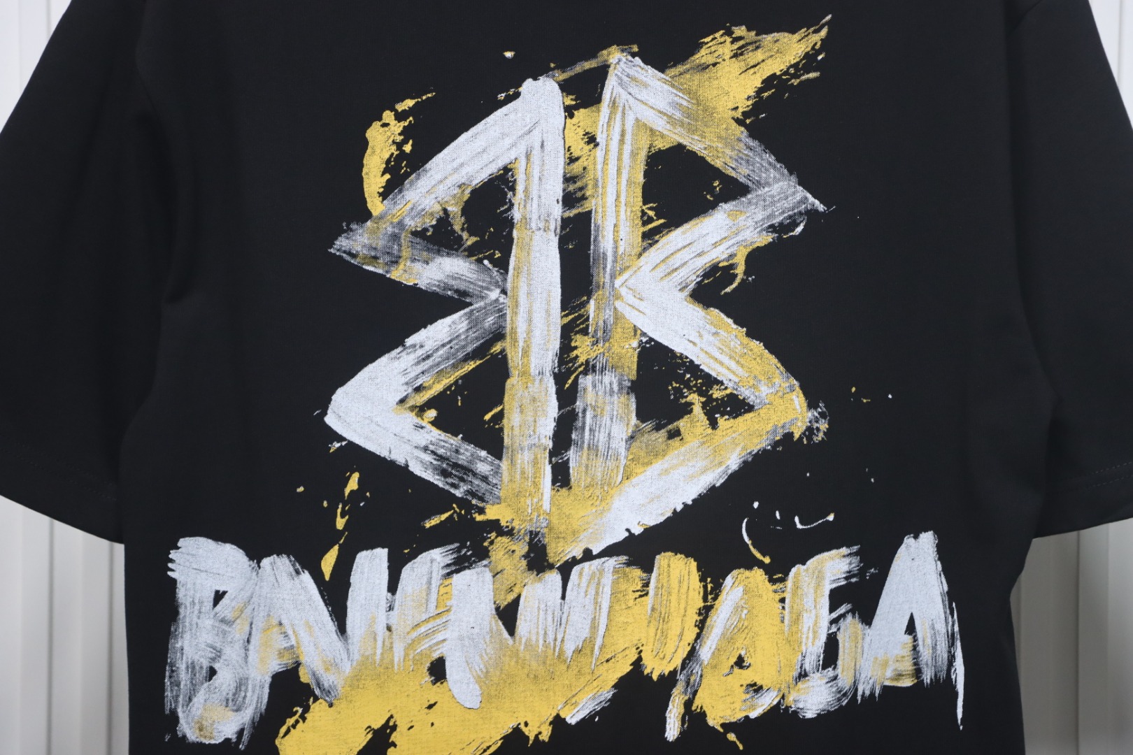 Balenciaga Hand-painted Double B Print T-shirt Black