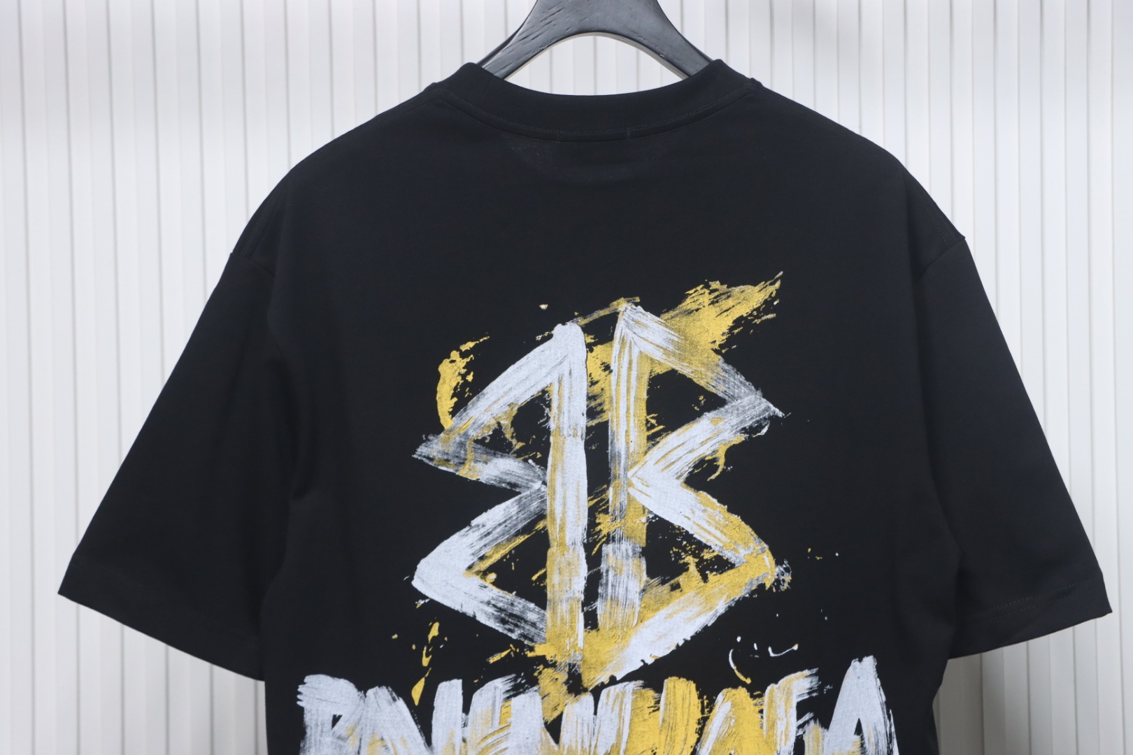 Balenciaga Hand-painted Double B Print T-shirt Black