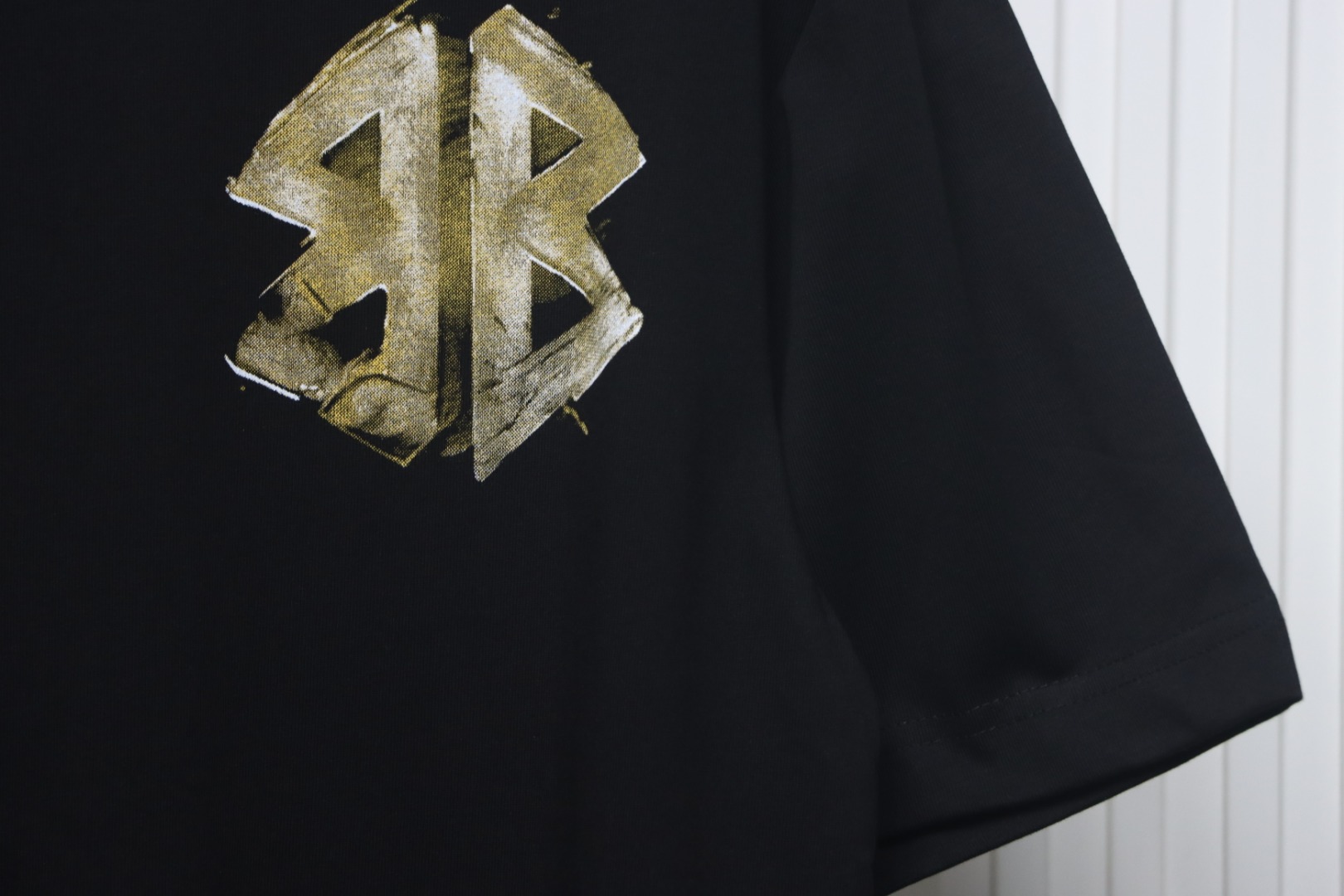 Balenciaga Hand-painted Double B Print T-shirt Black