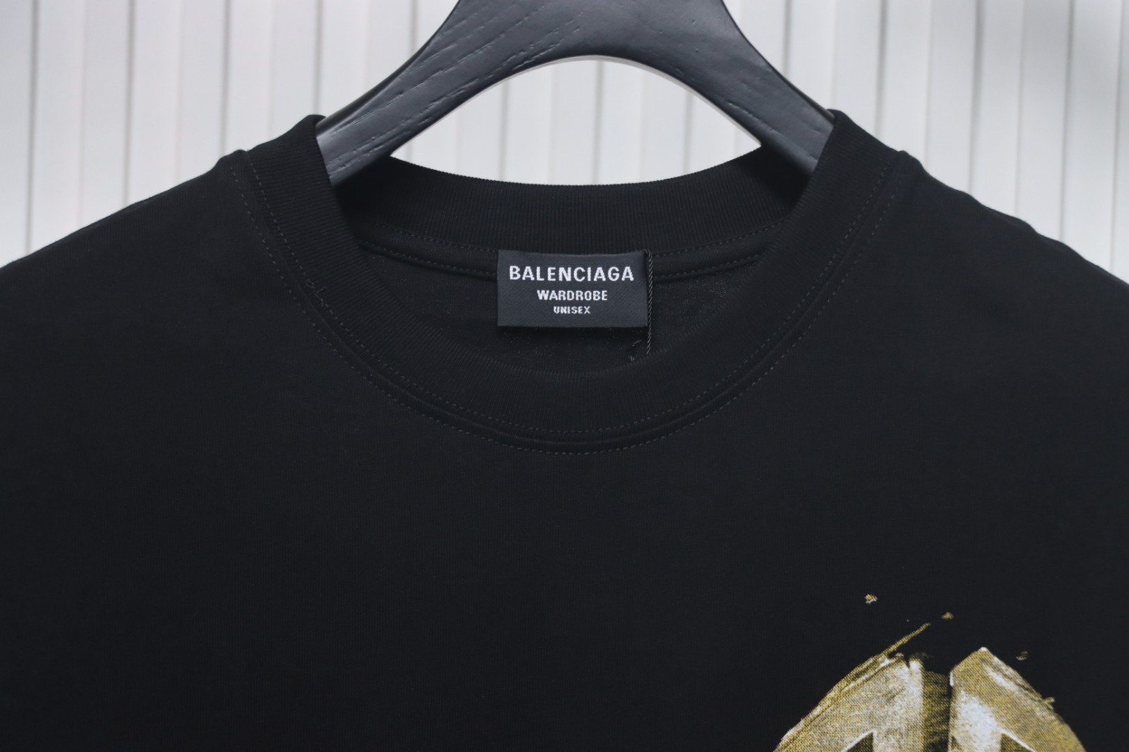 Balenciaga Hand-painted Double B Print T-shirt Black