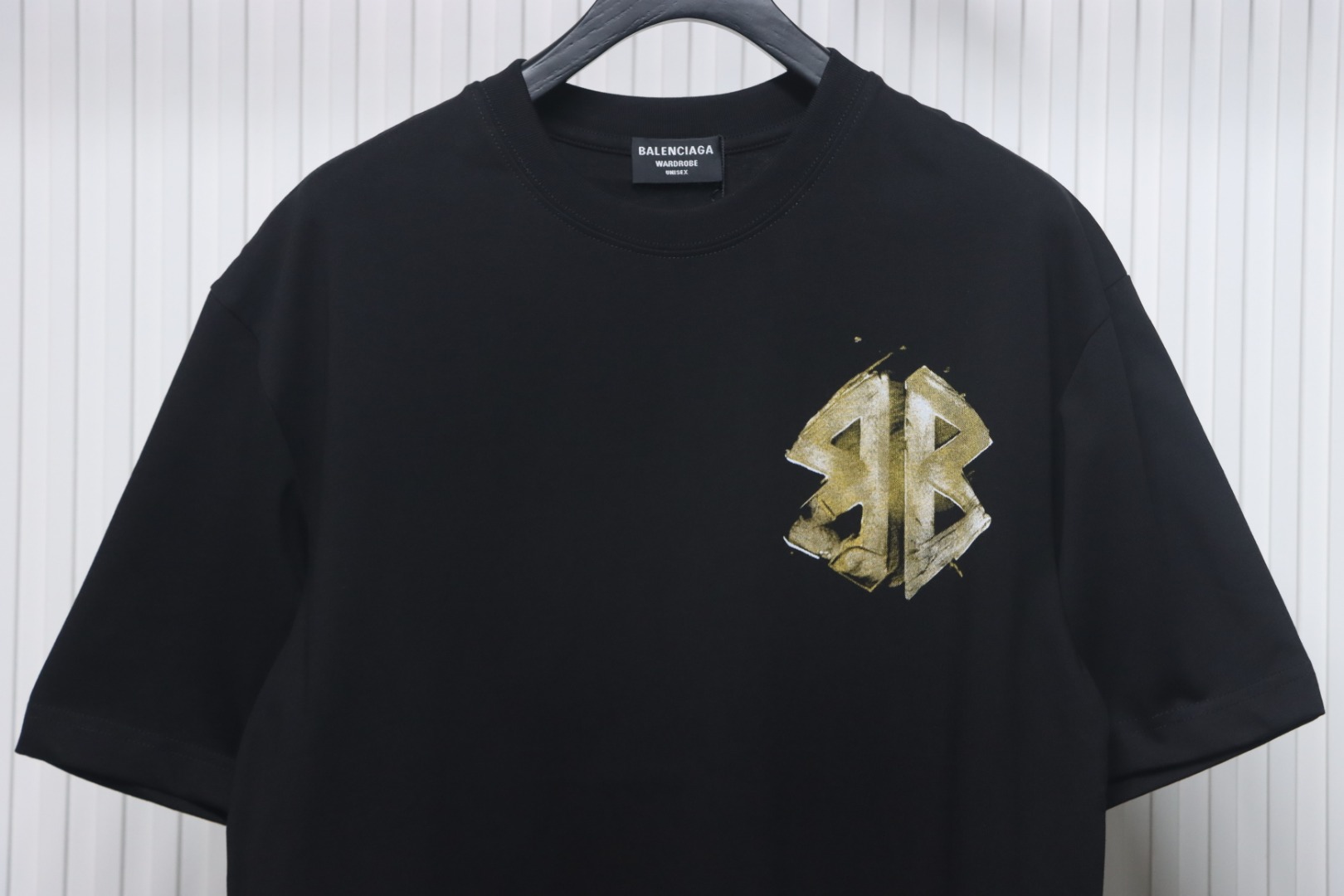 Balenciaga Hand-painted Double B Print T-shirt Black